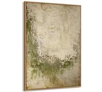 Dipinto a mano organico strutturato arte murale beige e verde grande Wabi Sabi pittura astratta su tela Zen Neutral Decor Modern Earth Tone Opere d'arte 60 x 90 cm incorniciato