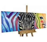 Dipinto acrilico 'PSYCHEDELIC ZEBRA' | dipinto a mano su tela 150x50cm