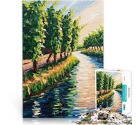 Dipinto ad olio del fiume Vineyard puzzle 1000 pezzi per adulti Allena il tuo cervello e le tue mani è ideale come regalo per tutta la famiglia 38x26cm