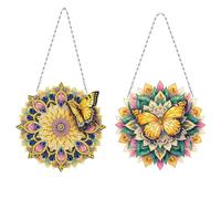 Dipinto artistico fai da te con diamanti ornamentali a farfalla, 5D con strass a forma di mandala, farfalla da appendere alla finestra, kit di ghirlande per casa, giardino, parete, motivo double-face