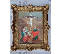 Dipinto Cristo In Croce Maria Giovanni Immagine Sacra Con Cornice 56x46 Cm