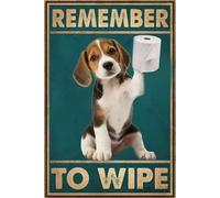 Dipinto da parete con cane, "Ricordati di pulire", poster vintage, regali per soggiorno, camera da letto, ufficio, arredamento per la casa, senza cornice, 8x12 pollici