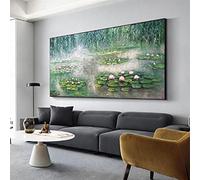 Dipinto di grandi dimensioni famoso dipinto immagine Monet Ninfea tela pittura opera d'arte 1 pannello tela decorazione della parete immagine per animali domestici Decor 60x120 cm senza cornice