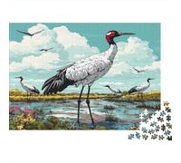 Dipinto di gru con più gru Jigsaw Puzzle 1000pcs (75x50cm) Adulti Colorato Swamp Puzzle Gioco EduGattoivo Decorazioni Per La Casa
