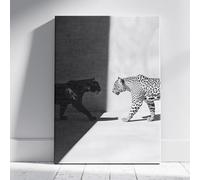 Dipinto di leopardo delle nevi in bianco e nero | Poster minimalisti con ritratti di animali, stampa su tela, arte murale | Decorazione moderna con animali selvatici (70x100 cm/senza cornice)