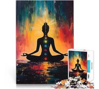 Dipinto di meditazione sui chakra puzzle 1000 pezzi per adulti Allena il tuo cervello e le tue mani offerte come regali per tutta la famiglia 38x26cm