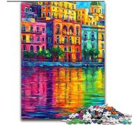Dipinto di Napoli, lungomare, puzzle da 1000 pezzi per adulti e ragazzi, per ammazzare il tempo durante le vacanze Ogni pezzo è unico Gioco divertente e stimolante per tutta la famiglia (50x75cm)