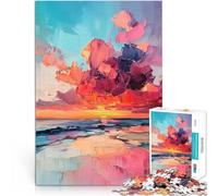 Dipinto di paesaggio marino al tramonto puzzle 1000 pezzi per adulti Gioco intellettuale giocattolo è ideale come regalo per tutta la famiglia 38x26cm