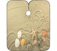 Dipinto Di Spiaggia Con Palme E Oceano Mantella Taglio Capelli Regolabile Barber Cape Impermeabile Grembiule Da Parrucchiere Per Uomini Parrucchieri Bambini 140X168Cm