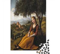 Dipinto italiano del primo Rinascimento,Puzzle Per Adulti 70x50cm/1000pcs,Giochi Di Sfida Donna Under An Ulivo
