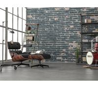 Mattoni Nero Carta da Parati Murale Rustico Effetto Completo Foto Scenario Decor