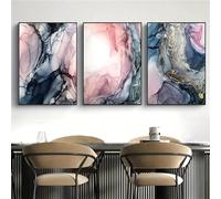 Dipinto Murale,Stampe Artistiche su Tela Con Nuvole Blu e Rosa Astratte Poster Splendide Opere D'Arte da Parete Soggiorno Quadri da Parete Decorazione la Casa-40*60cm-3pcs (stampa senza cornice)