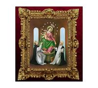 Dipinto religioso Maria Gesù Icone Antico Santo con cornice 45 x 38 cm Pompeo Madonna di Pompei 48B