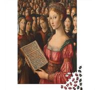 Dipinto rinascimentale1000 Pezzi Impossibili Per Adulti, Giochi, Regali, Sfide Per BambiniDonna che mostra un manifesto informativo alla folla70x50cm/1000pcs