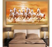 Dipinto Sette Animali Cavalli Correnti Artistico Tela Arte Poster E Stampe