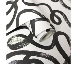 Dipinto Squiggle Anelli Parati Cena Camera Corridoio Holden Bianco/Nero 13360