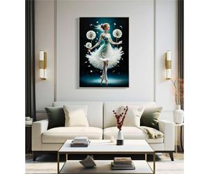 Dipinto su tela completo di telaio in legno e cornice DANCING Dimensione 72x4x h102 cm telo in plastica multicolor multicolor