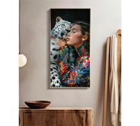 Dipinto su tela completo di telaio in legno e cornice MOIRA LACQUERED Dimensione 52x4x h 102 cm telo in plastica multicolor multicolor