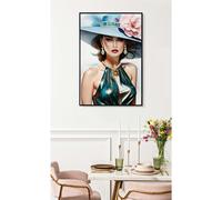 Dipinto su tela completo di telaio in legno e cornice PAM LACQUERED Dimensione 62x4x h 92 cm telo in plastica multicolor multicolor