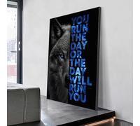 Dipinto su tela con leone selvaggio, lettera, citazione motivazionale, poster e stampe artistiche su tela, immagine artistica da parete per la decorazione della casa, cornice 50x70 cm