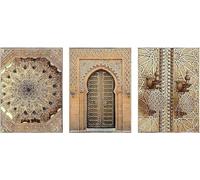 Dipinto Su Tela Con Porta Marocchina Islamica, Stampa Artistica Di Architettura Religiosa, Per Soggiorno, Decorazione Da Parete, Senza Cornice, 50x70Cmx3