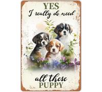 Dipinto su tela con simpatico cane, arte murale per soggiorno, poster "Sì, ho davvero bisogno di tutti questi cuccioli, regali per poster retrò, camera da letto, garage, club, bar", dipinto con corn