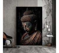 Dipinto su tela con statua di Buddha vintage, stampe religiose, immagine artistica da parete per soggiorno, camera da letto, decorazione, poster, murale, 30x40 cm, senza cornice