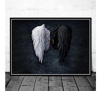 Dipinto su tela in bianco e nero Lucifero ferito con ali di sangue Poster e stampe Wall Art Room Decor 80x120cm (32x47in) senza cornice