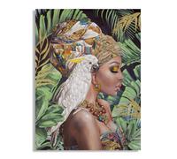 Dipinto su Tela Kloe Verticale 120x90x3 cm Cornice in Legno di Pino Multicolor