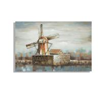 Dipinto su Tela Mulino a Vento 120x3,7x80 cm in Alluminio Plastica e Canvas