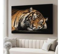 Dipinto su tela raffigurante una tigre addormentata, decorazione murale con animali selvatici, poster e stampe di grandi felini, per soggiorno, arredamento moderno per la casa (50x70 cm/senza cornice)