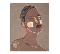 Dipinto su Tela Tribal 1 80x2,8x100 cm in Legno e Tessuto