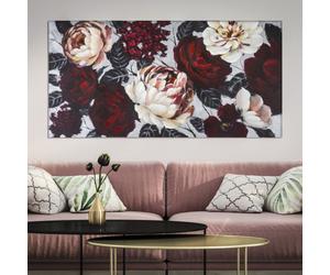 DIPINTO SU TELA WHITE/RED FLOWER LIGHTBACK150X3,8X76