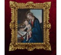 Dipinto Vergine Maria E Il Libro Di Botticelli Madonna Immagine Sacra 45x38cm