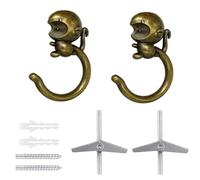 diplambr Gancio decorativo da soffitto e parete a forma di scimmia da 4,6 cm, grazioso gancio in lega di zinco per camera dei bambini, asilo nido, decorazione per la casa, supporta fino a 6,8 kg (2