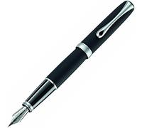 Diplomat Excellence - Penna stilografica A2 con pennino fine in acciaio, colore: Nero/Cromo opaco
