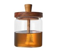 Dipper Del Contenitore Miele - Memoria In Da 500 Ml, Barattolo Di Coperchio In Legno | Porta Di Versamento Trasparente Con Impugnatura, Pentola Classica Per La Conservazione Dello Sciroppo, Uso