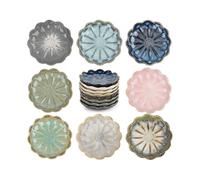 Dipping Bowl Set of 8, Ceramic Soy Sauce Dishes, 3 oz Dipping Sauce Cups, chrysanthemum Round Small Side Dish Bowls for Dipping Sushi Tomato Soy Sauce