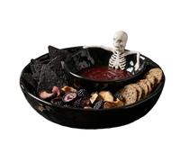 Dipping Bowls | Halloween Double Layer Ceramic Skull Spooky Gothic Dish |