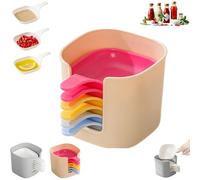 Dipping Sauce Plate And Holder Set, 6 Pcs DippingSauce Plate, Plastic Dipping Dish with Storage Box, Mini DippingBowls with Handle,Soy Sauce Dish,for Soy, Barbecue and Party Dinner (Colorful)