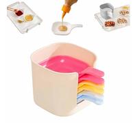 Dipping Sauce Plate And Holder Set,6pcs Plastic Dipping Dish With Storage Box,Plastic Dipping Dish,Mini Dipping Bowls With Handle,For Ketchup,Soy,Barbecue And Party Dinner (Color)
