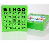 DiPrint 200 carte da bingo grandi per anziani, 24 su 75 con Joker al centro (verde)