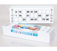 DiPrint Carte da bingo grandi, per anziani, 200 pezzi, ogni scheda ha 15 su 90 numeri, 21 x 7,5 cm