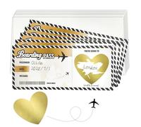 DIPZO Cartoline da grattare personalizzate, 5 biglietti viaggio con buste, per svelare la destinazione per compleanno, famiglia, partner & San Valentino