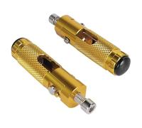 DIQXLGS 2 Pezzi M8 Universale Poggiapiedi Pieghevoli Per Moto Pedane Posteriori Set CNC Alluminio Ricambi Moto(Oro)