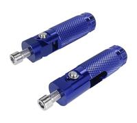 DIQXLGS 2 Pezzi M8 Universale Poggiapiedi Pieghevoli Per Moto Pedane Posteriori Set CNC Alluminio Ricambi Moto(Blu)