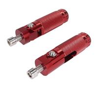 DIQXLGS 2 Pezzi M8 Universale Poggiapiedi Pieghevoli Per Moto Pedane Posteriori Set CNC Alluminio Ricambi Moto(ROSSO)