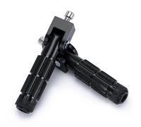 DIQXLGS 2 Pz Pedane Moto Ripiegabili Universali M8 Pedane Per Moto Supporti Piedi Pedali Posteriori Set CNC Alluminio Ricambi Moto(SC15BK)