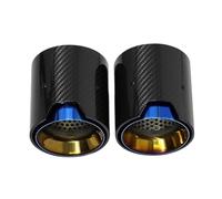 DIQXLGS 2 Pz Terminale Di Scarico Auto Per B&MW F30 M335i M340i F32 F33 F36 M435i M440i Performance Fibra Di Carbonio ID60mm Terminale Silenziatore(Blu)