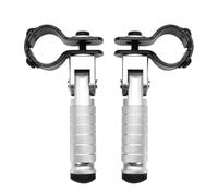DIQXLGS 2Pz poggiapiedi universale 8MM pedali pieghevoli 90 gradi parti moto poggiapiedi posteriori(Argento)